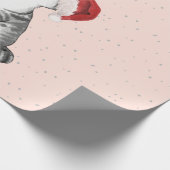 クリスマスホリデーキャットデコレーションおもしろいシルバー ラッピングペーパー (角)