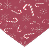 クリスマスホリデーキャンディーケインスノーフレークレッドホワイト ミディアムテーブルランナー (コーナー)