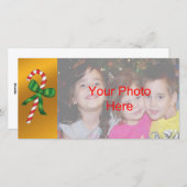 クリスマスホリデーキャンディーケーンフォトカードテンプレート シーズンカード (正面/裏面)