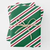 クリスマスホリデーキャンディー甘ストライプの提供用ラップ ラッピングペーパーシート (インサイチュ)