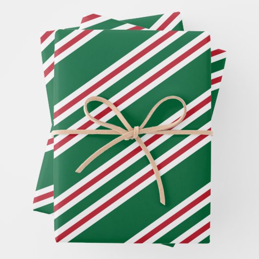 クリスマスホリデーキャンディー甘ストライプの提供用ラップ ラッピングペーパーシート (インサイチュ)