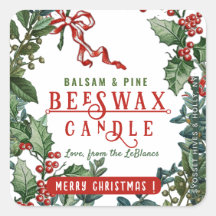 クリスマスホリデーキャンドル(ホリー&ベリー付縁どき) 