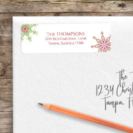 クリスマスホリデーキュートカラフルスノーフレークフェスティバル ラベル