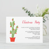 クリスマスホリデーキュートサボテンウィンターお祝い 招待状 (スタンド正面)