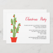 クリスマスホリデーキュートサボテンウィンターお祝い 招待状 (正面/裏面)