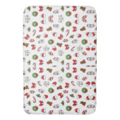 クリスマスホリデーキュートデコレーションサンタハット バスマット (正面縦)