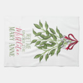 クリスマスホリデーキュートミストレお洒落トーおもしろい キッチンタオル (横)