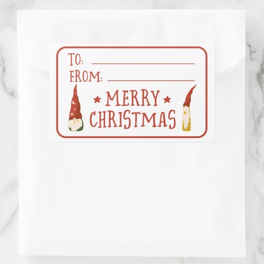 クリスマスホリデーギフトかわいい格言から 長方形シール (バッグ)