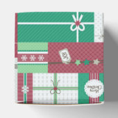 クリスマスホリデーギフトデザイン、赤い緑のプレゼント フェイバーボックス (上部)