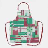 クリスマスホリデーギフトモザイククリスマスデザイン エプロン (正面)