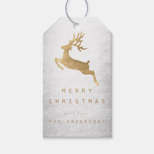 クリスマスホリデーギフトラベルシルバー金ゴールドルニアデール ギフトタグ (正面)