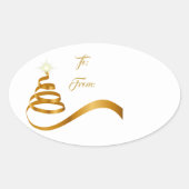 クリスマスホリデーギフトラベルステッカー 楕円形シール (正面)