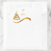 クリスマスホリデーギフトラベルステッカー 楕円形シール (バッグ)