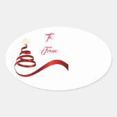 クリスマスホリデーギフトラベルステッカー 楕円形シール (正面)