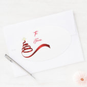 クリスマスホリデーギフトラベルステッカー 楕円形シール (封筒)