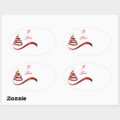 クリスマスホリデーギフトラベルステッカー 楕円形シール (シート)