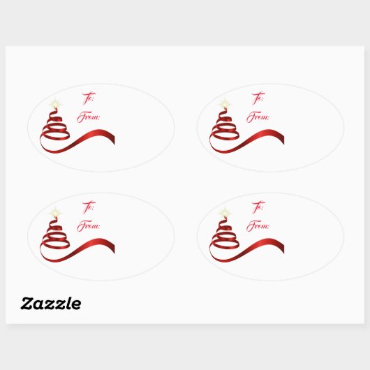 クリスマスホリデーギフトラベルステッカー 楕円形シール (シート)