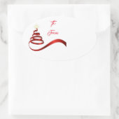 クリスマスホリデーギフトラベルステッカー 楕円形シール (バッグ)