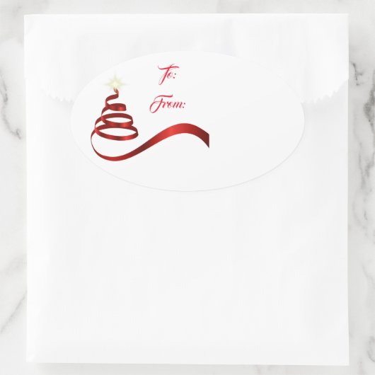 クリスマスホリデーギフトラベルステッカー 楕円形シール (バッグ)