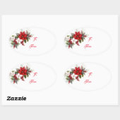 クリスマスホリデーギフトラベルステッカー 楕円形シール (シート)