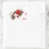 クリスマスホリデーギフトラベルステッカー 楕円形シール (バッグ)