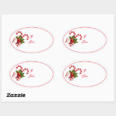 クリスマスホリデーギフトラベルステッカー 楕円形シール (シート)