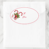 クリスマスホリデーギフトラベルステッカー 楕円形シール (バッグ)