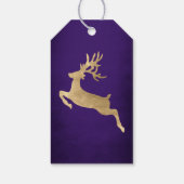 クリスマスホリデーギフトラベルパープル金ゴールドレニアデール ギフトタグ (裏面)