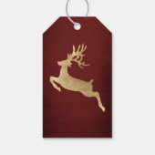 クリスマスホリデーギフトラベルブルゴーンド金ゴールドレニアデール ギフトタグ (裏面)