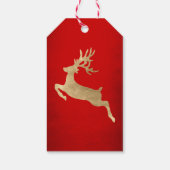 クリスマスホリデーギフトラベルレッド金ゴールドレニアデール ギフトタグ (裏面)