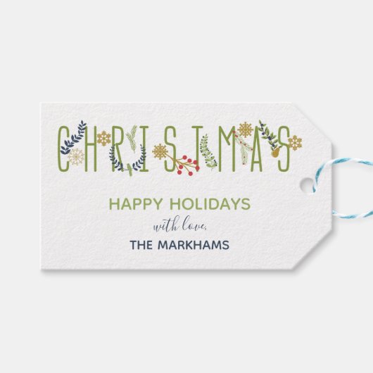 クリスマスホリデーギフトラベル ギフトタグ (正面(横))