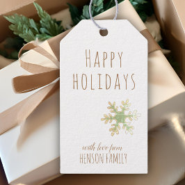 クリスマスホリデーギフトラベル-フェスティバルスノーフレーク ギフトタグ