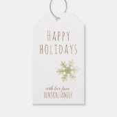 クリスマスホリデーギフトラベル-フェスティバルスノーフレーク ギフトタグ (正面)