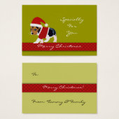 クリスマスホリデーギフトラベル（犬） – パーソナライズ (正面&裏面)