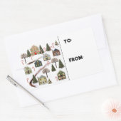 クリスマスホリデーギフトラベル 長方形シール (封筒)