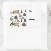 クリスマスホリデーギフトラベル 長方形シール (バッグ)