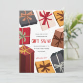 クリスマスホリデーギフト交換スワップ招待状 招待状 (スタンド正面)