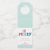 クリスマスホリデーギフトBEメリーおもしろいカラフル型 ボトルネックタグ (正面)