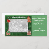 クリスマスホリデークッキーキャンディーケーンフォトカード シーズンカード (正面/裏面)