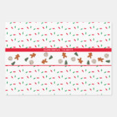 クリスマスホリデークッキーズポインセチア猫 ラッピングペーパーシート (正面2)