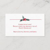 クリスマスホリデークッキーベーキングギフトカード 名刺 (裏面)