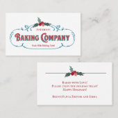 クリスマスホリデークッキーベーキングギフトカード 名刺 (正面/裏面)