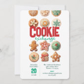 クリスマスホリデークッキー交換パーティの招待状 招待状 (正面)