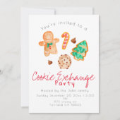 クリスマスホリデークッキー交換パーティの招待状 招待状 (正面)