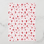 クリスマスホリデークッキー交換パーティー金ゴールド 箔シーズンカード (裏面)