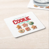 クリスマスホリデークッキー交換パーティー スクエアペーパーコースター (アングル)