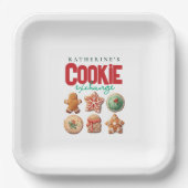 クリスマスホリデークッキー交換パーティー ペーパープレート (正面)
