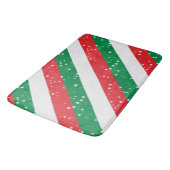 クリスマスホリデークリスマスフェスティバルジョイレッドホワイトグリーン バスマット (アングル)
