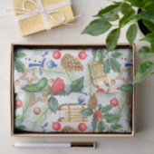 クリスマスホリデークリスマス雪だるま、パインコーン、ホリー 薄葉紙 (ギフト)