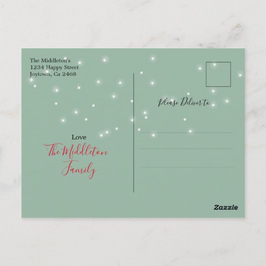 クリスマスホリデークレンティニマルティニグリーン ポストカード (裏面)